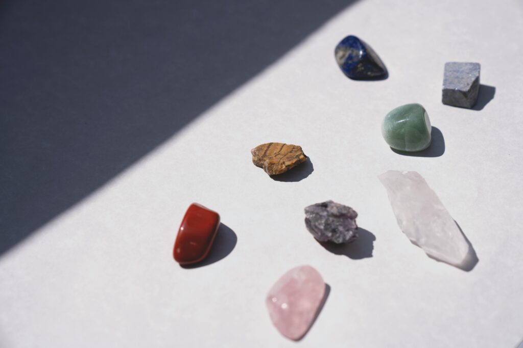sample of crystals for custom crystal prescription session